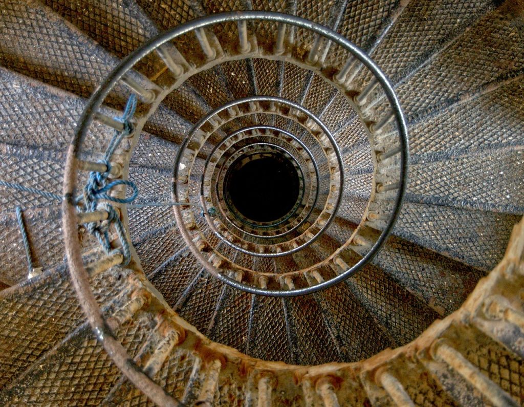 spiral, staircase, lighthouse, helical, daedalus, iron, stairway